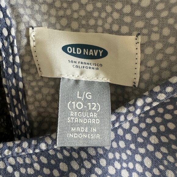 NWOT Old Navy Blue and White Patterned Smock Dress with 3/4 Sleeves sz L 10/12 - Picture 3 of 3